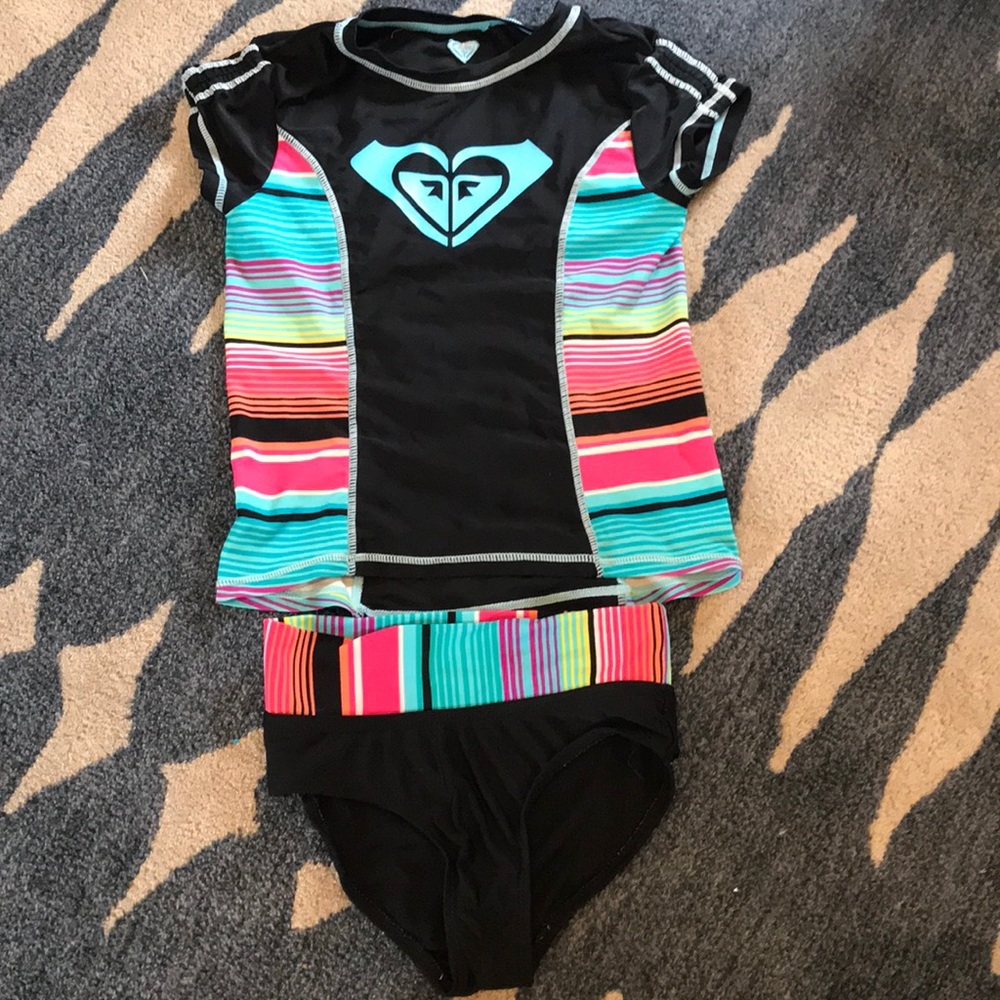 Girls Roxy rash guard tankini
